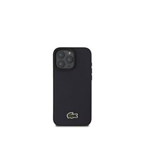 Lacoste iPhone 16 Pro Max Magsafe PU Pike Desenli Timsah Logolu Lacivert Uyumlu Telefon Kılıfı