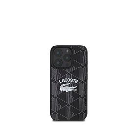 Lacoste iPhone 16 Pro Max Mono Vintage Logo Magsafe Siyah Uyumlu Telefon Kılıfı