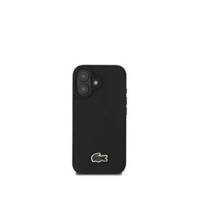 Lacoste iPhone 16 PU Pike Desenli Metal Logolu Siyah 1.5 mt Type-C Kablo Telefon Kılıfı