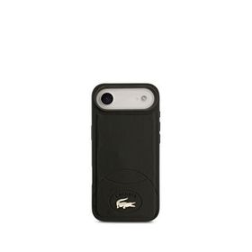 Lacoste iPhone 17 Air Metal Logolu PU Deri Tasarımlı Magsafe Siyah Uyumlu Telefon Kılıfı