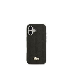 Lacoste iPhone 17 Monogram Serisi PU Deri Tasarımlı Magsafe Siyah Uyumlu Telefon Kılıfı