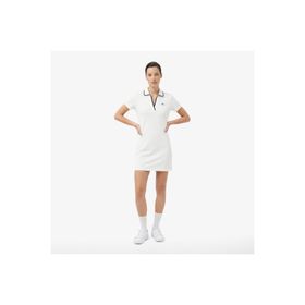 Lacoste Kadın Classic Fit Kısa Kollu Polo Yaka Beyaz Elbise