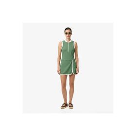 Lacoste Kadın Classic Fit Kolsuz Yarım Fermuarlı Yeşil Elbise