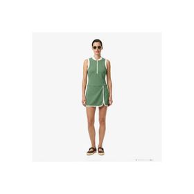 Lacoste Kadın Classic Fit Kolsuz Yarım Fermuarlı Yeşil Elbise