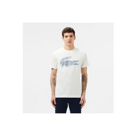 Lacoste Regular Fit Beyaz Erkek Yaka Baskılı T-Shirt