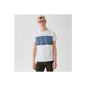 Lacoste Regular Fit Beyaz Erkek Yaka Baskılı T-Shirt