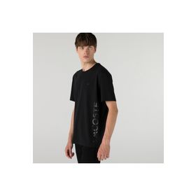Lacoste Siyah Erkek Relaxed Fit Bisiklet Yaka Baskılı T-shirt