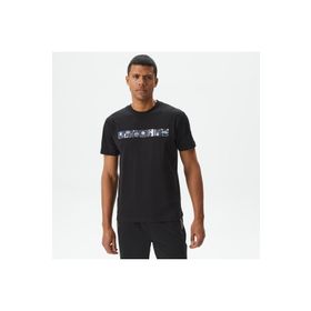 Lacoste Siyah Erkek Relaxed Fit Bisiklet Yaka Baskılı T-shirt