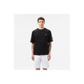 Lacoste Siyah Erkek Relaxed Fit Bisiklet Yaka Baskılı T-shirt