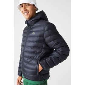 Lacoste Thermore Certified Synthetic Fill Jacket Kapüşonlu Lacivert Şişme Erkek Mont