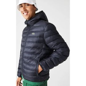 Lacoste Thermore Certified Synthetic Fill Jacket Kapüşonlu Lacivert Şişme Erkek Mont