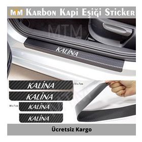 Lada Kalina 4 Adet Karbon Kapı Eşiği Sticker