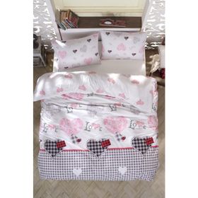 Lady Moda 153-99-001864 Love Çift Kişilik Nevresim Seti