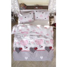 Lady Moda 153-99-001864 Love Çift Kişilik Nevresim Seti