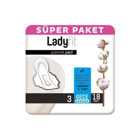 Ladyfit Gece 18'li Pamuk Ped