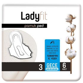 Ladyfit Gece 6 Adet Pamuk Ped
