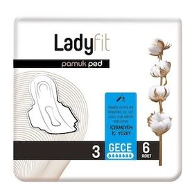 Ladyfit Gece 6 Adet Pamuk Ped
