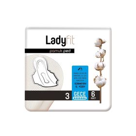 Ladyfit Gece 6 Adet Pamuk Ped
