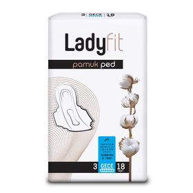 Ladyfit Pamuk Süper Gece 18 Ped