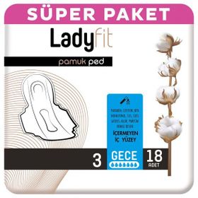 Ladyfit Pamuk Süper Gece 18 Ped