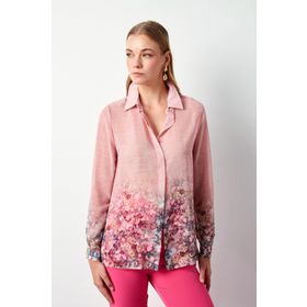 Lafaba 17Y014816 Pembe Çiçek Desenli Kolsuz Kadın Gömlek
