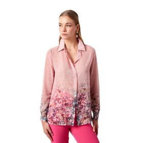 Lafaba 17Y014816 Pembe Çiçek Desenli Kolsuz Kadın Gömlek