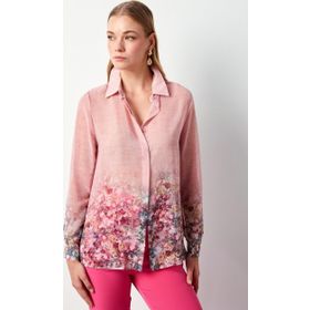 Lafaba 17Y014816 Pembe Çiçek Desenli Kolsuz Kadın Gömlek