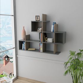 Lagomood Enky Antrasit ve Ceviz Duvar Rafı