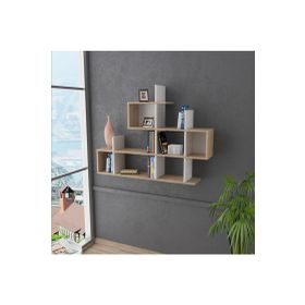 Lagomood Enky Beyaz ve Meşe Duvar Rafı