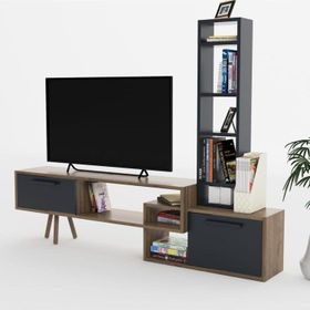Lagomood Manzara Antrasit ve Ceviz Tv Sehpası