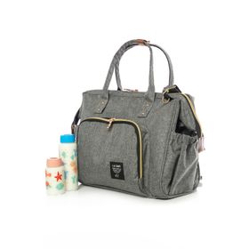 Lal Baby Baggage Bag Gri Omuz Askılı Anne Bebek Bakım Çantası
