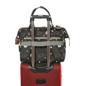 Lal Baby Baggage Bag Tavşan Desenli Siyah Omuz Askılı Anne Bebek Bakım Çantası