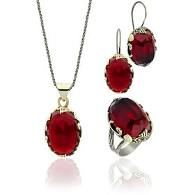 Lal Taşlı Gümüş Erkek Yüzük Modelleri