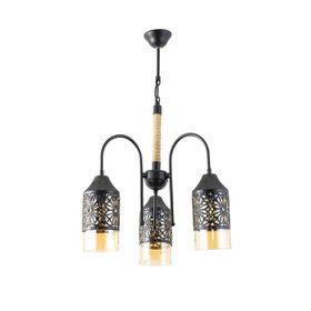 Lambadar 3520-3BLKPAPATYABAL Spor Modern Rustik Retro Üçlü Model Papatya Sarkıt Avize