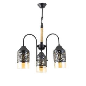 Lambadar 3520-3BLKPAPATYABAL Spor Modern Rustik Retro Üçlü Model Papatya Sarkıt Avize