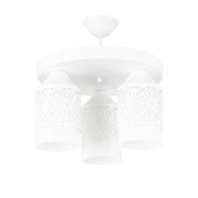 Lambadar 3523-3WHTBEYAZCAM Beyazcam Üçlü Spor Model Modern Retro Rustik Avize