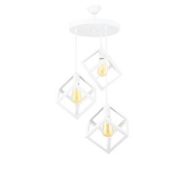 Lambadar 3528-3WHT Rustik Retro Model Geometrik Sarkıt Metal Küp Avize