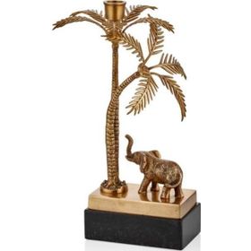 La'Medore 19 x 18 x 34 cm Fil Detaylı Palmiye Ağacı Brass Mumluk
