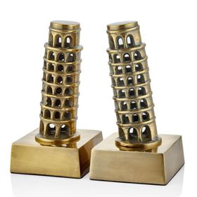 La'Medore Bookend Pisa Tower Gold 20x10x20 cm Obje