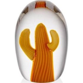 La'Medore Cactus 8x8x13 cm Orange Glass Decor