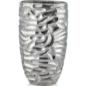 La'Medore Comb Gümüş 22x27x43 cm Büyük Vazo