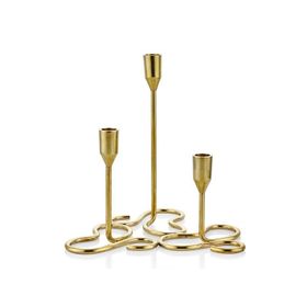 La'Medore Curve Brass 25x25x25.5 cm 3'lü Mumluk