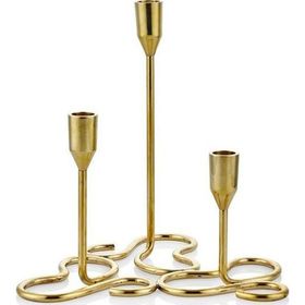 La'Medore Curve Brass 25x25x25.5 cm 3'lü Mumluk