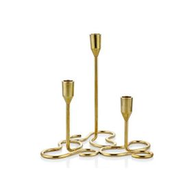 La'Medore Curve Brass 25x25x25.5 cm 3'lü Mumluk