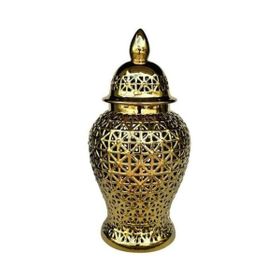 La'Medore Delikli Desen Gold 24x24x46 cm Küçük Küp