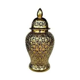 La'Medore Delikli Desen Gold 24x24x46 cm Küçük Küp