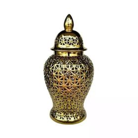 La'Medore Delikli Desen Gold 24x24x46 cm Küçük Küp