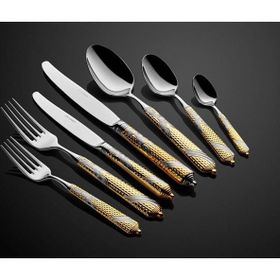 La'Medore Embossed Yarım Gold 89 Parça Çatal Bıçak Seti