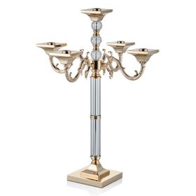 La'Medore Gold 35x35x60 cm Cylinders Clear 5'li Şamdan
