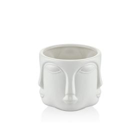 La'Medore Havelka Büyük Boy 11.5x11 cm Suratlı Parlak Beyaz Dekoratif